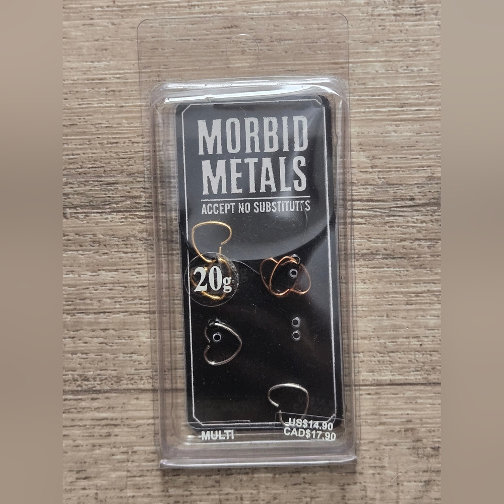 Morbid Metals 20G Heart Shaped Earrings
